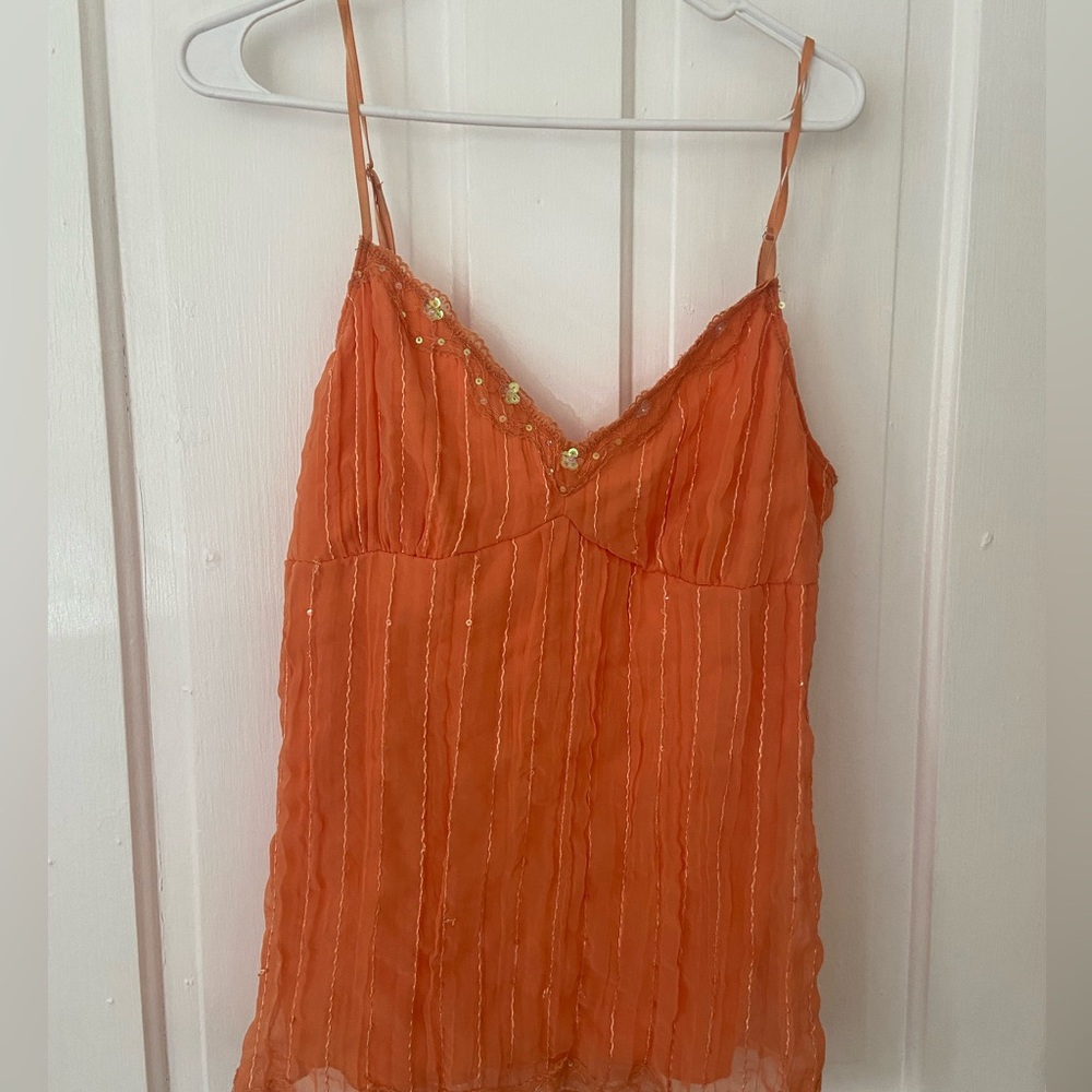 Orange sequined cami
